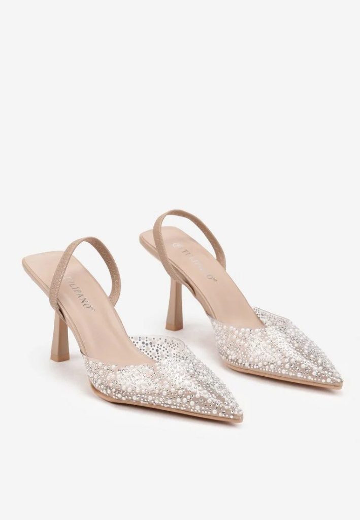 buty do beżowej sukienki na wesele