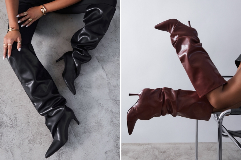 kozaki z marszczoną cholewką stylizacje