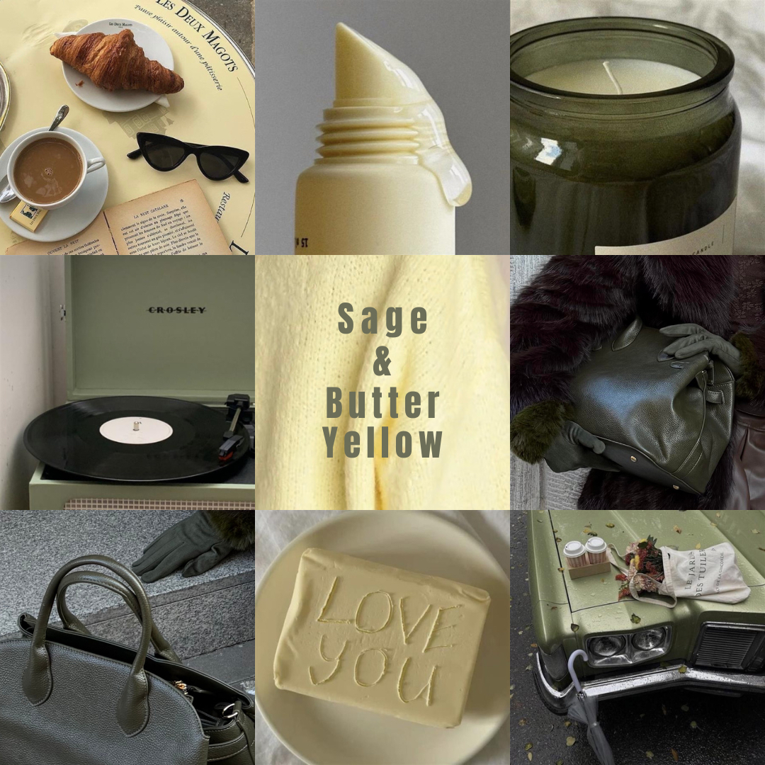 Moodboard dnia: Sage + Butter Yellow. Co wybierasz? 🌿💛