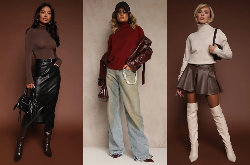sweter z golfem damski stylizacje