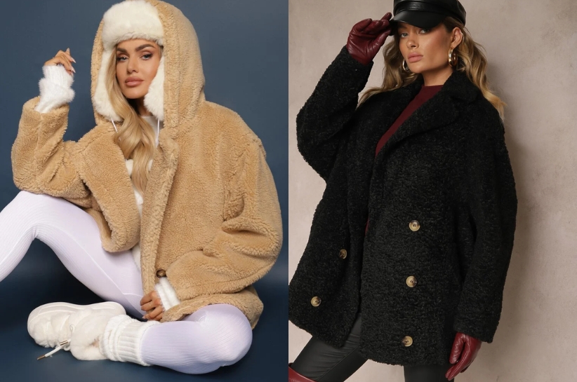 Stylizacje z pluszową kurtką – modne teddy jackets na jesień i zimę