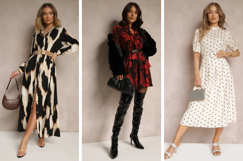 jakie dodatki do wzorzystej sukienki