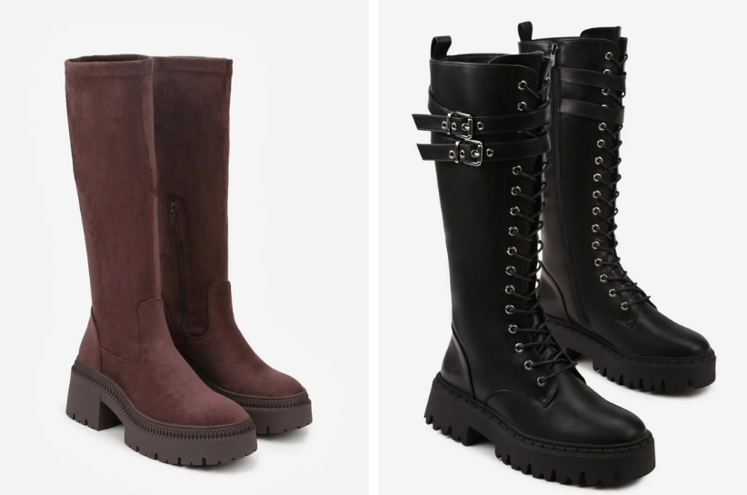 kozaki na grubej traktorowej podeszwie