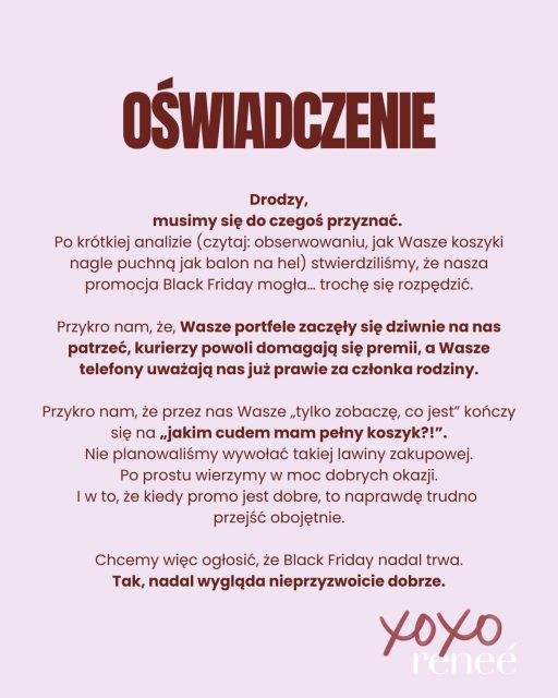 OFICJALNE OŚWIADCZENIA❗️
Nasza promocja się… rozpędziła.