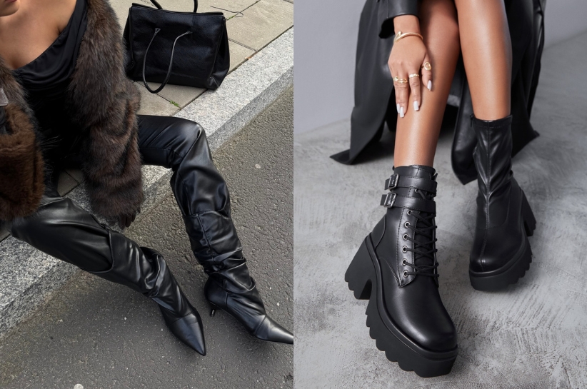 kadr na buty - kozaki i botki w kolorze czarnym