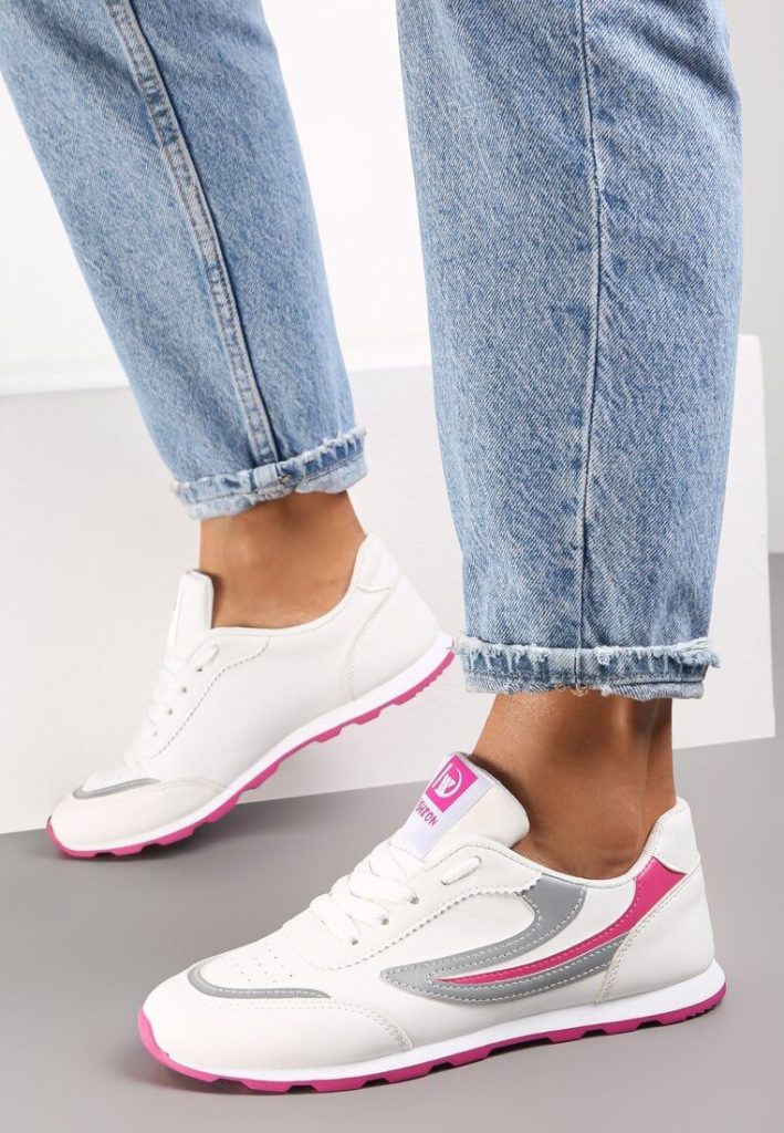 Biało-Różowe Buty Sportowe Regines