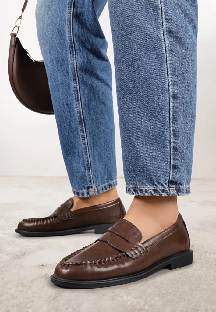 Jasnobrązowe Mokasyny Vices z Marszczeniem i Wkładką ze Skóry Naturalnej Mestia